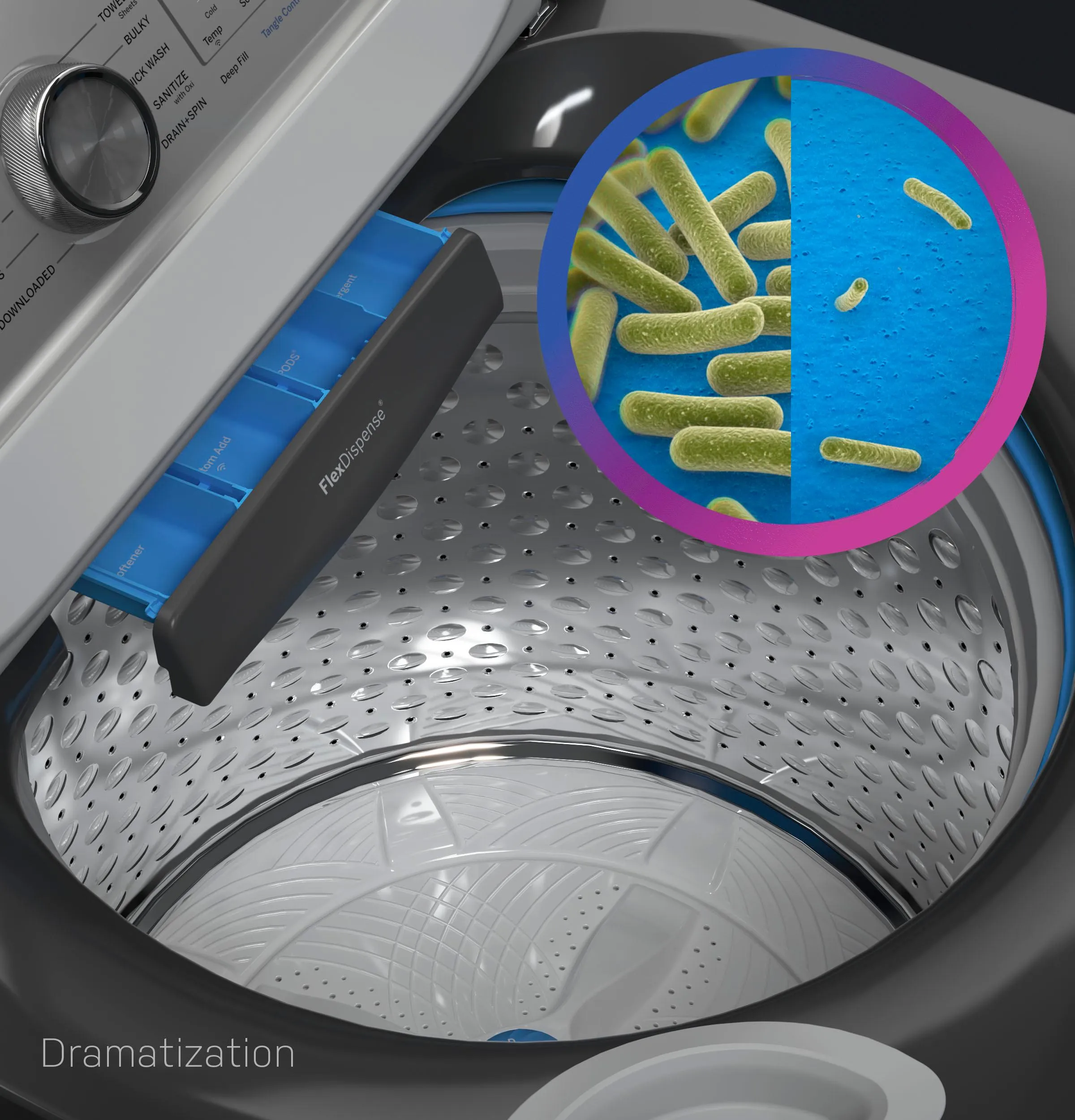 PTW700BPTDG GE Profile™ ENERGY STAR® 5.4 cu. ft. Capacity Washer with Smarter Wash Technology and FlexDispense™