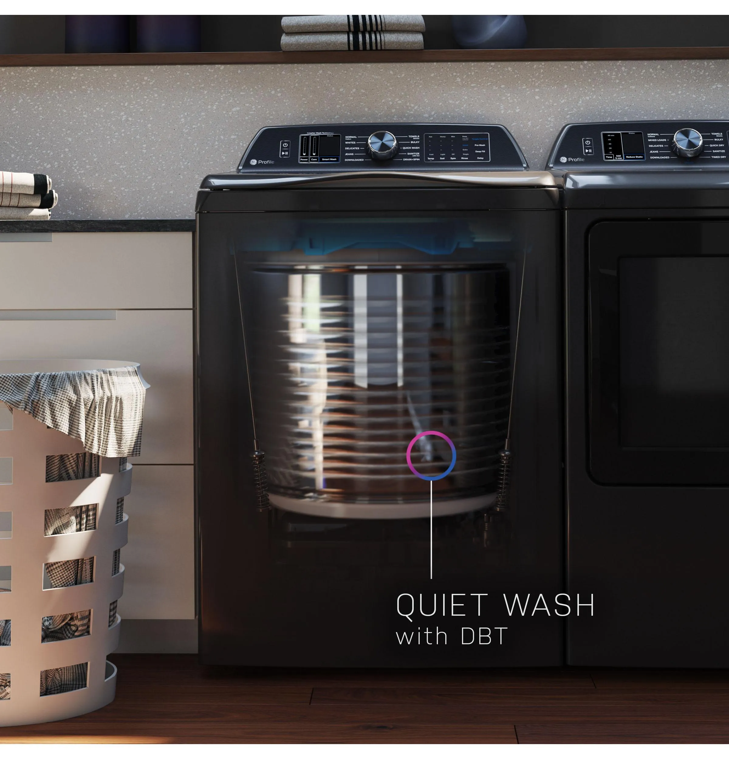 PTW700BPTDG GE Profile™ ENERGY STAR® 5.4 cu. ft. Capacity Washer with Smarter Wash Technology and FlexDispense™