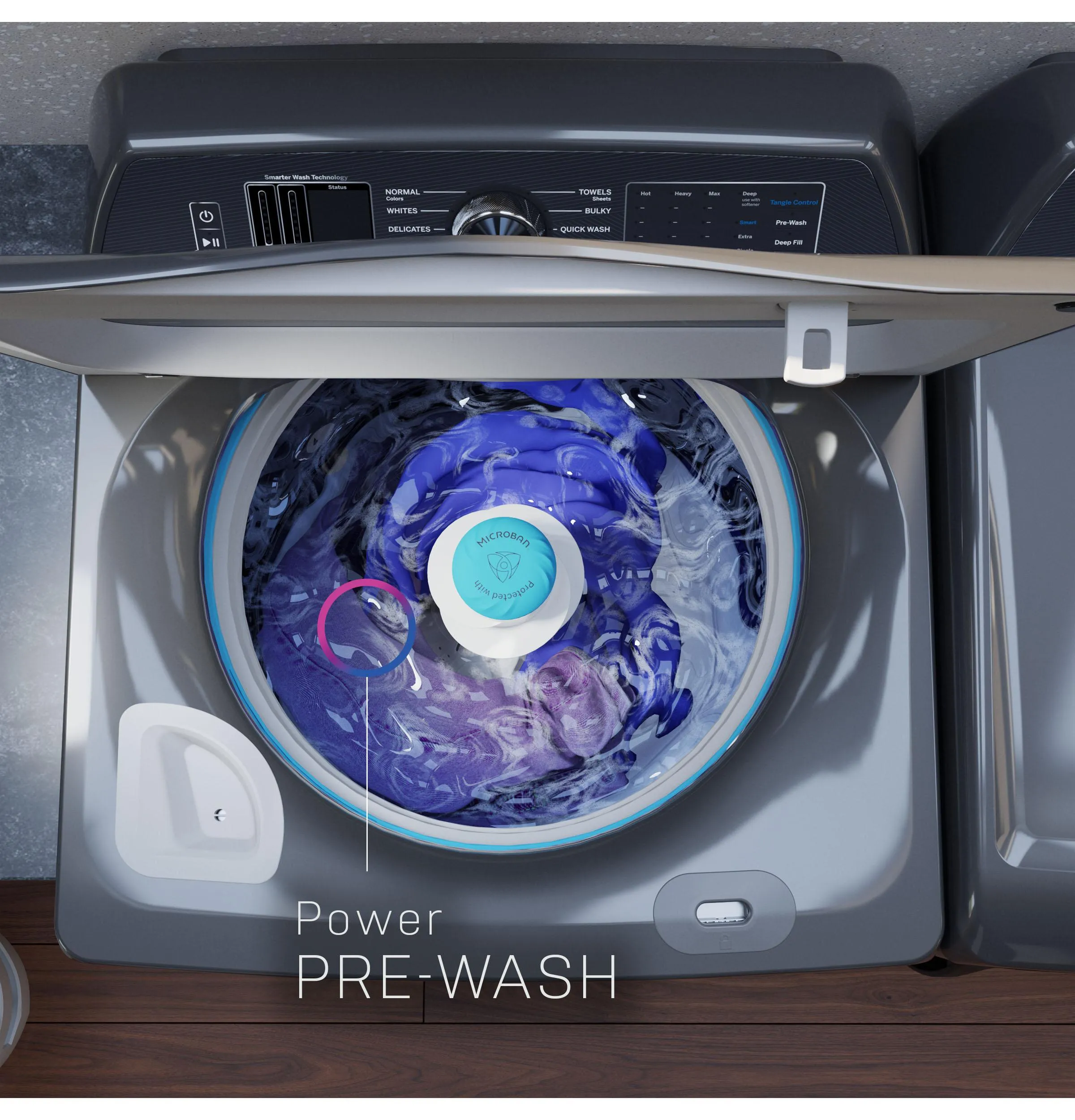 PTW705BPTDG GE Profile™ ENERGY STAR® 5.3 cu. ft. Capacity Washer with Smarter Wash Technology and FlexDispense™