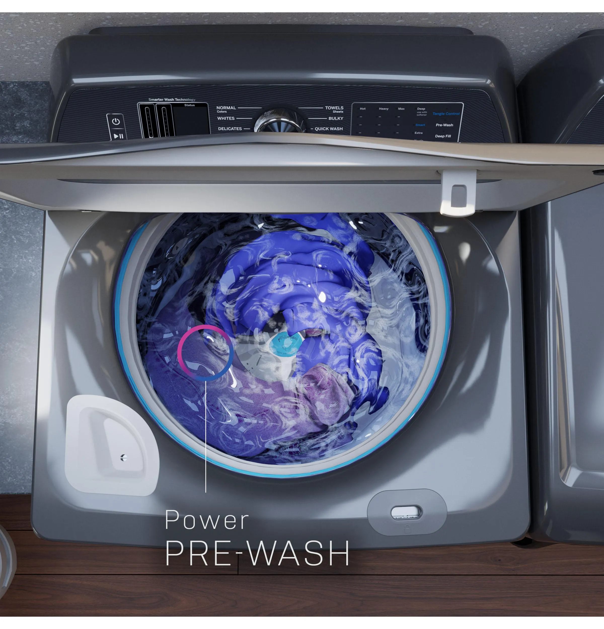 PTW805BPWRS GE Profile™ ENERGY STAR® 5.3 cu. ft. Capacity Washer with Smarter Wash Technology and Adaptive SmartDispense