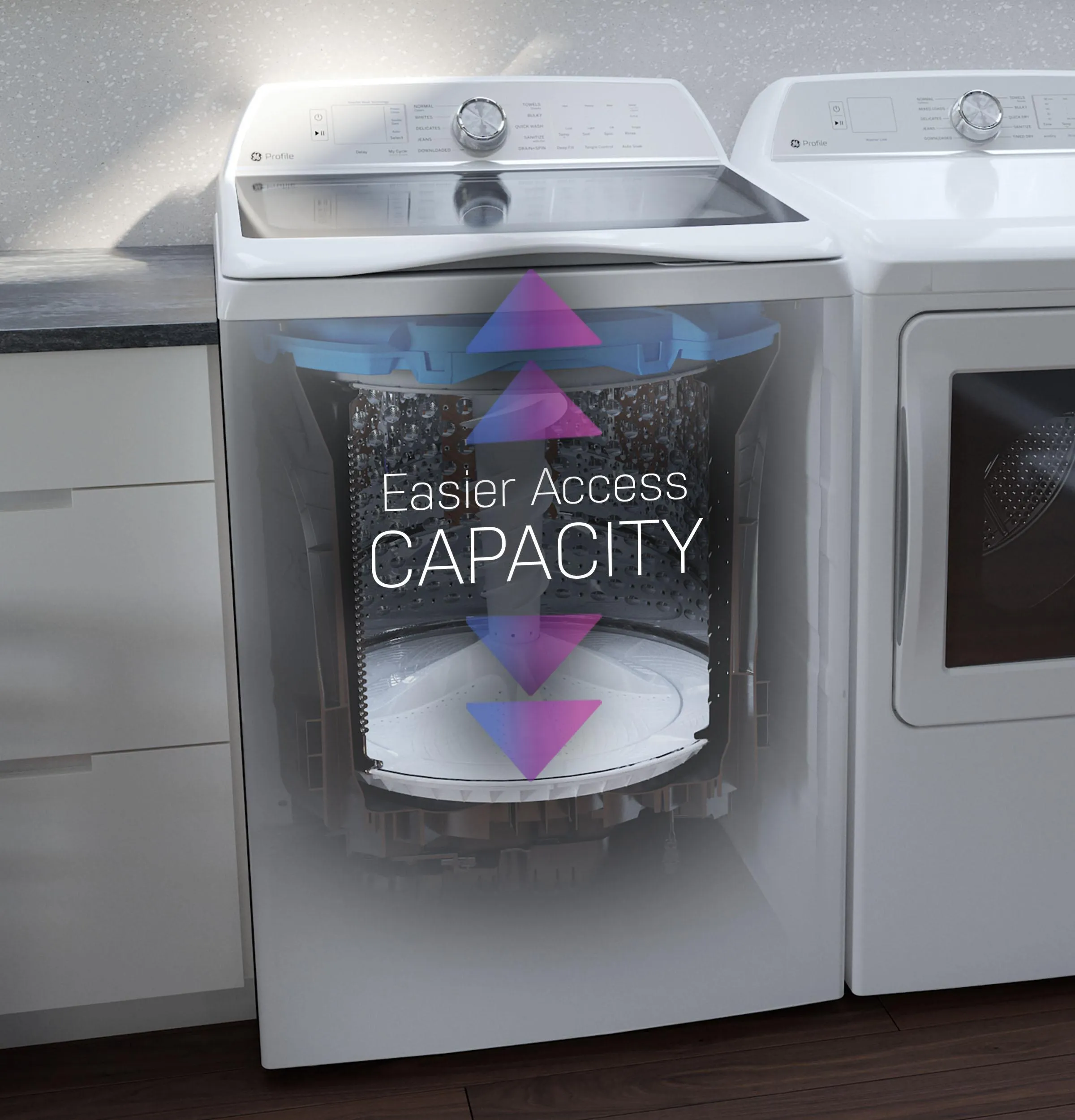 PTW805BPWRS GE Profile™ ENERGY STAR® 5.3 cu. ft. Capacity Washer with Smarter Wash Technology and Adaptive SmartDispense