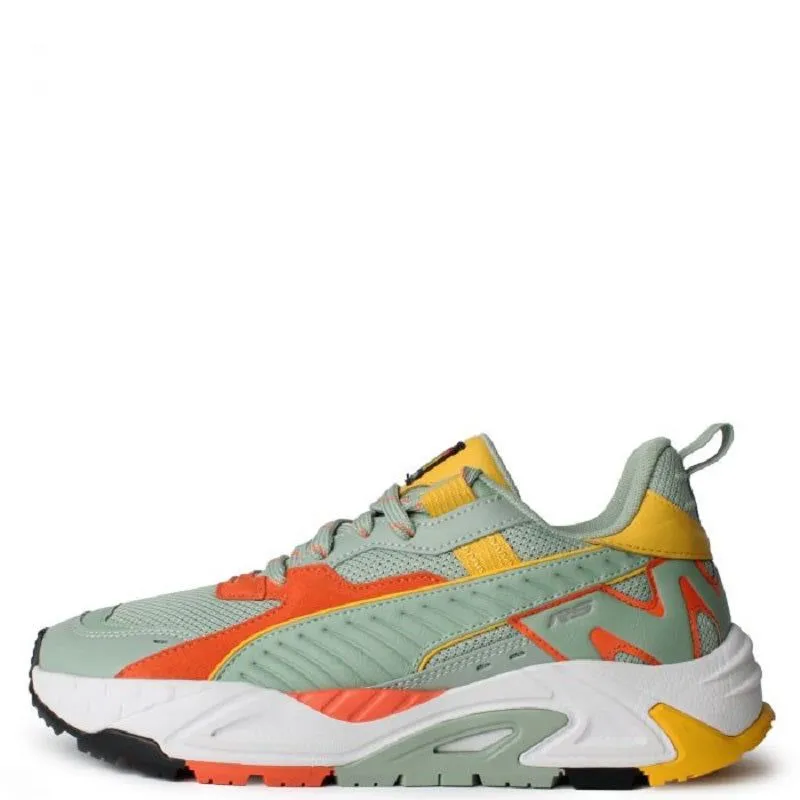 Puma Men's RS TRCK Brand Love Shoes - Green Fog / Hot Heat / Yellow Sizzle