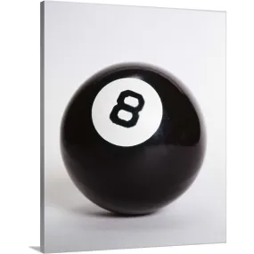 "1970's Pool Billiard Ball Eight Ball" Canvas Wall Art - Multi