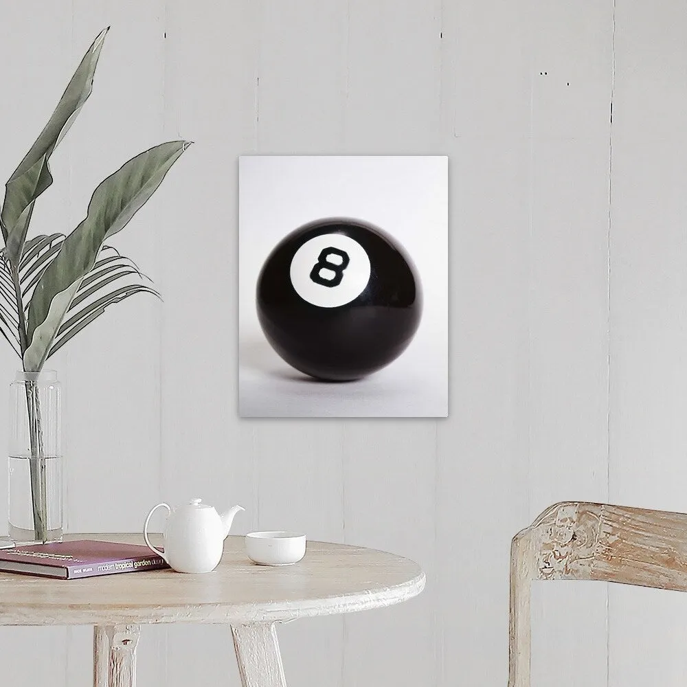 "1970's Pool Billiard Ball Eight Ball" Canvas Wall Art - Multi