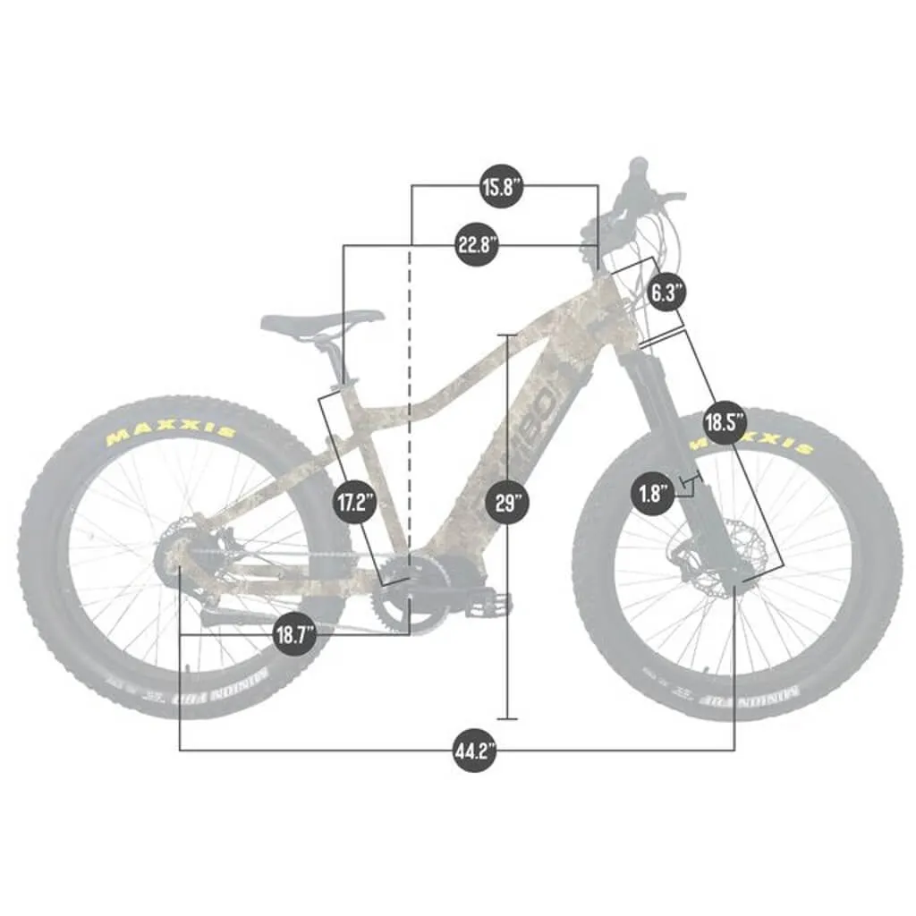 RAMBO The Prowler 1000 XPE 1000W 48V Fat Tire Electric Hunting Bike