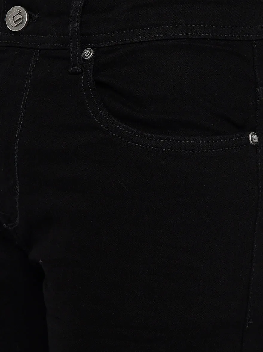 Raw Black Solid Narrow Fit Jeans | Greenfibre