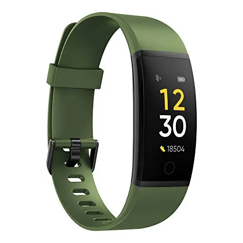 realme Band (Green) - Full Colour Screen with Touchkey, Real-time Heart Rate Monitor, in-Built USB Charging, IP68 Water Resistant