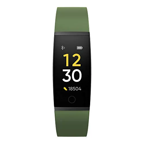 realme Band (Green) - Full Colour Screen with Touchkey, Real-time Heart Rate Monitor, in-Built USB Charging, IP68 Water Resistant