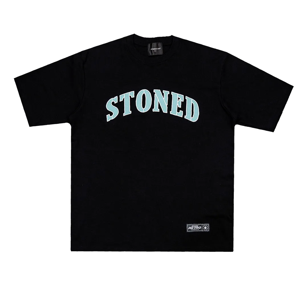 Stoned Retro : Tiffany Varsity Logo Tee Black