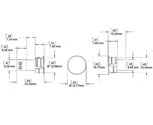 Switch (Only), Recessed 1/2" Short STUBBY w/ Screw Terminals - Closed Loop - 10 Pack