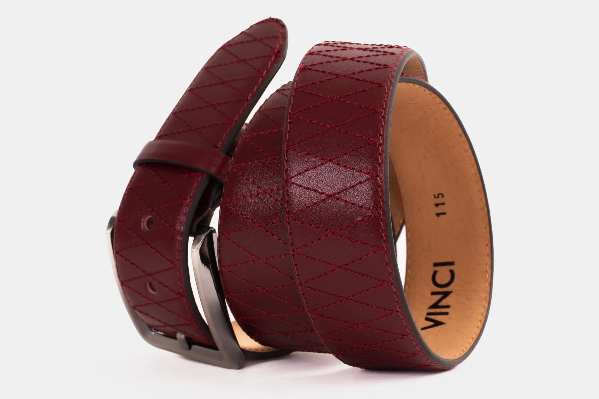 The Adler Burgundy Leather Belt