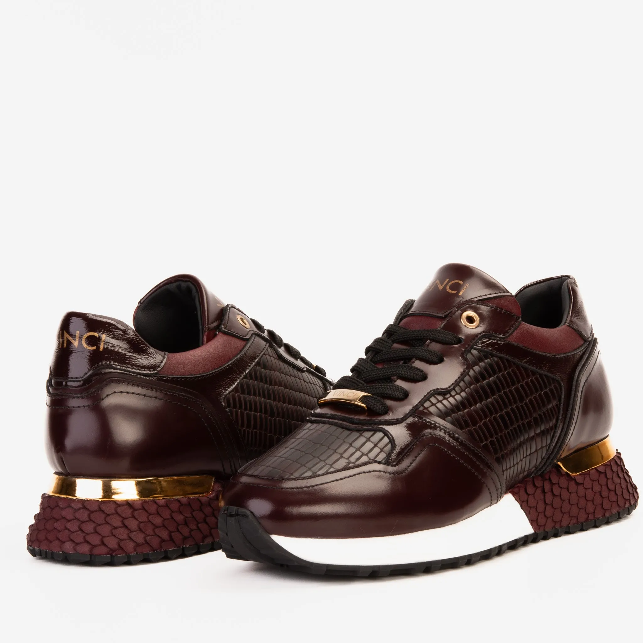 The Empire Burgundy Leather Men Sneaker