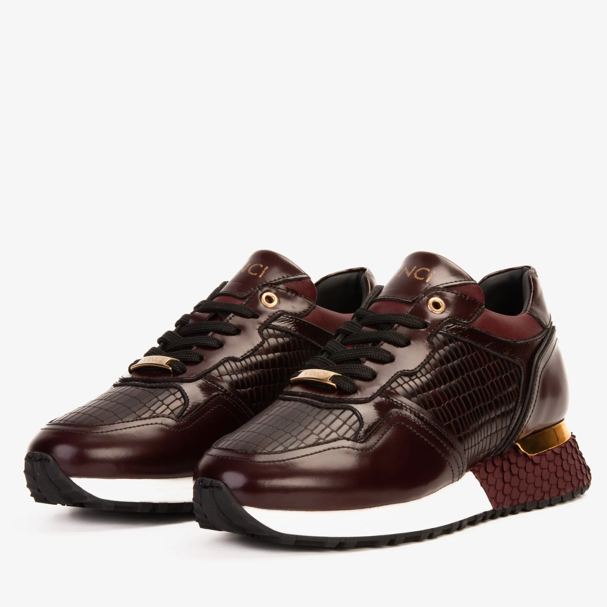 The Empire Burgundy Leather Men Sneaker