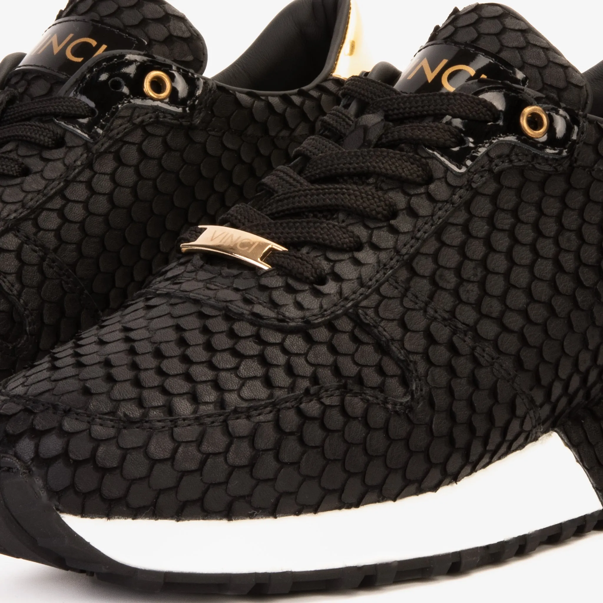 The Majesty Black & Gold Leather Men Sneaker