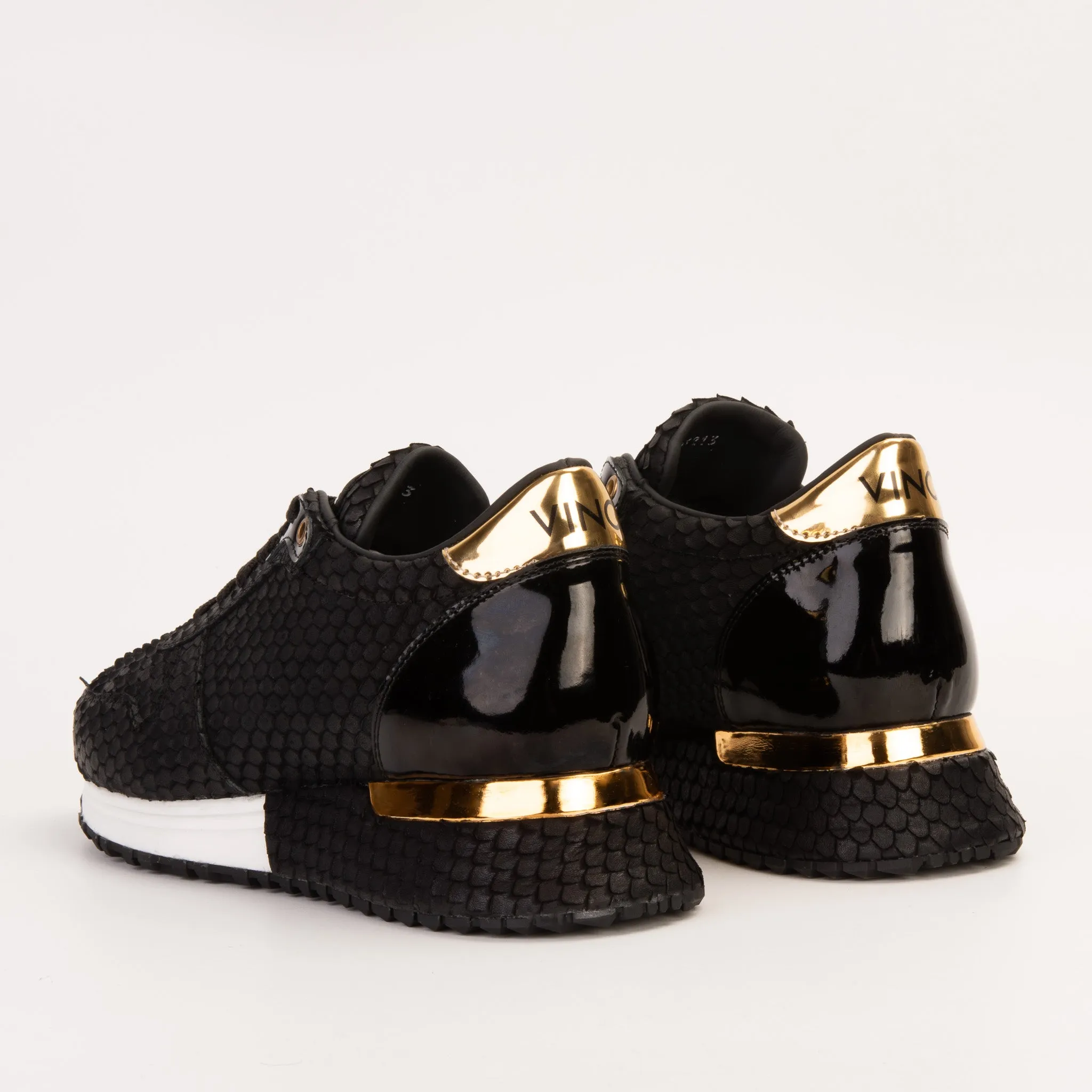 The Majesty Black & Gold Leather Men Sneaker