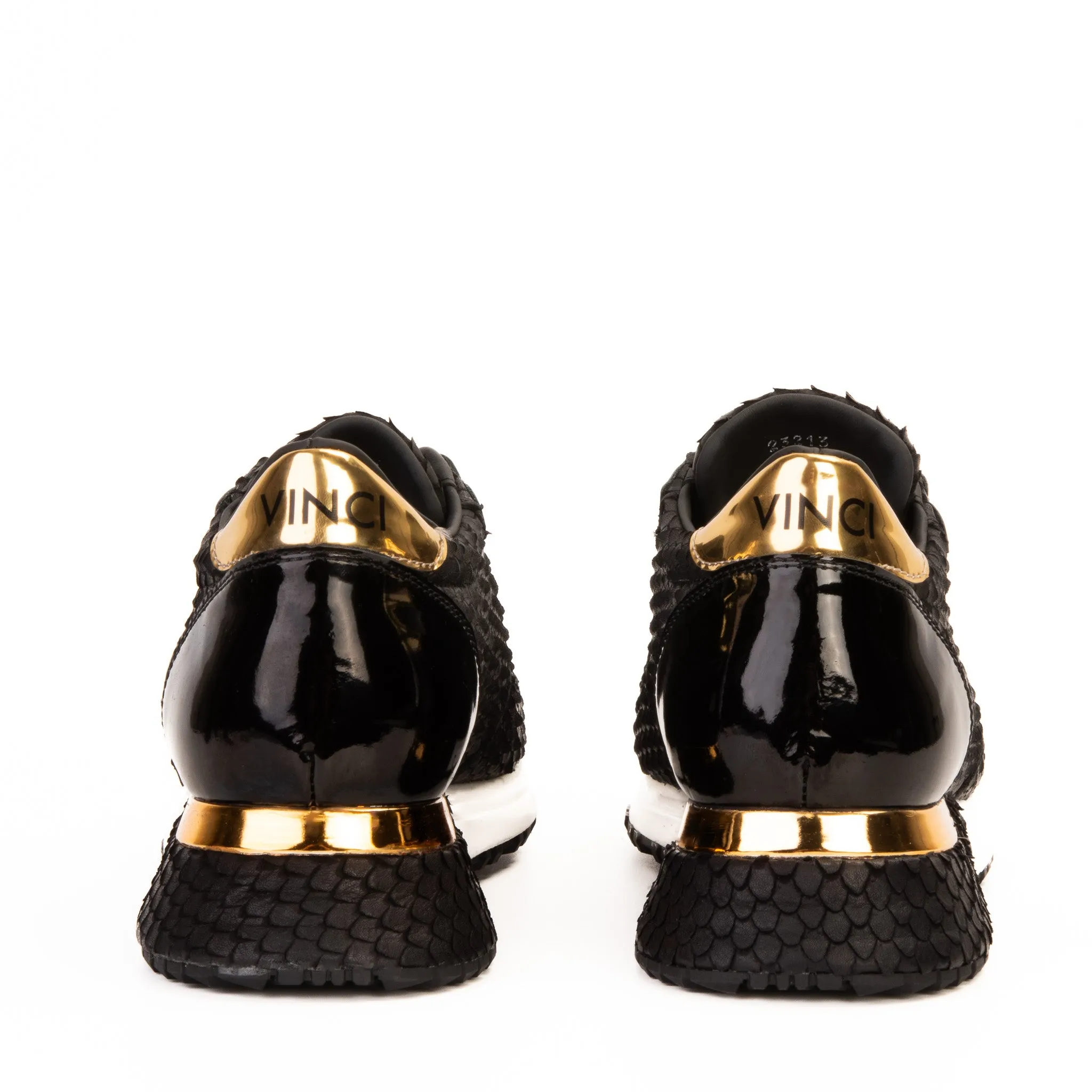 The Majesty Black & Gold Leather Men Sneaker