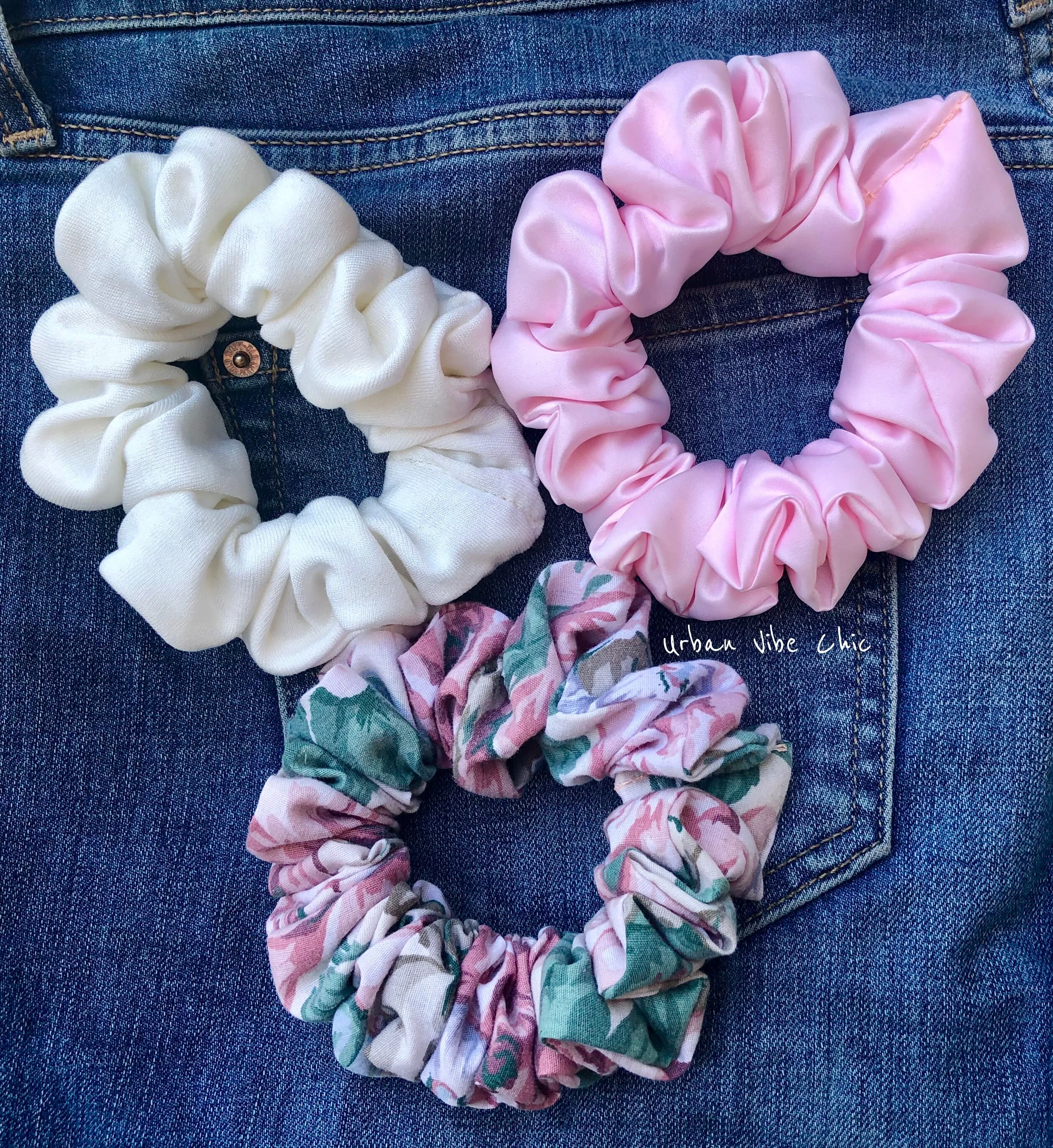 Unique Hair Stain Scrunchies - Baby Pink