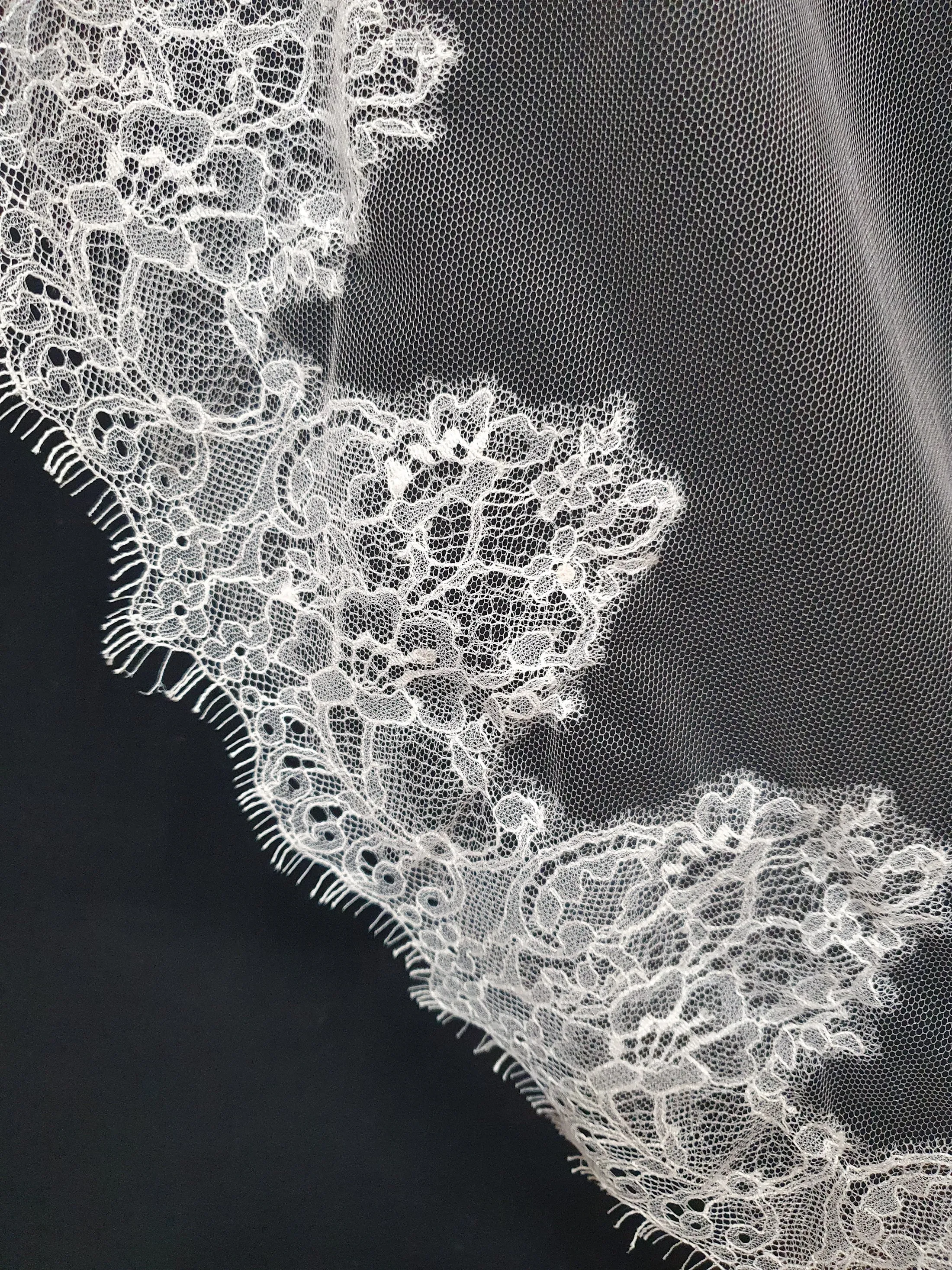 Veil 640misc: Cathedral length veils lace trims