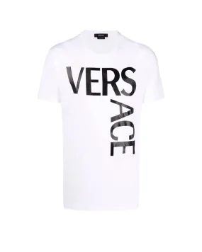 Versace T-Shirt Jersey Cotone Stampa Scritta