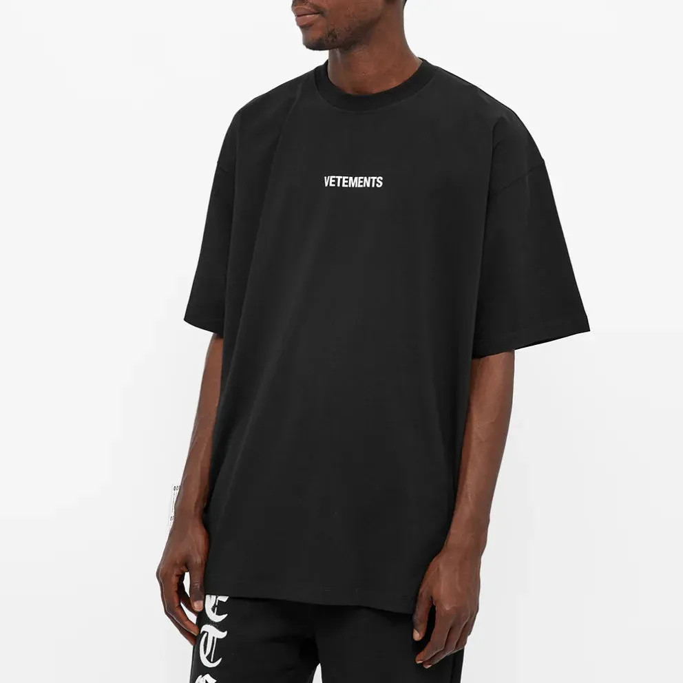 Vetements Black White Logo Label T-Shirt