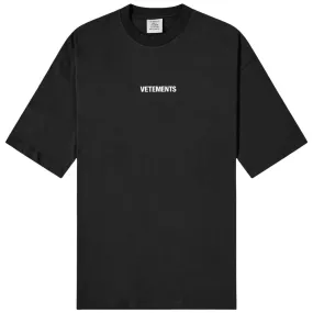 Vetements Black White Logo Label T-Shirt