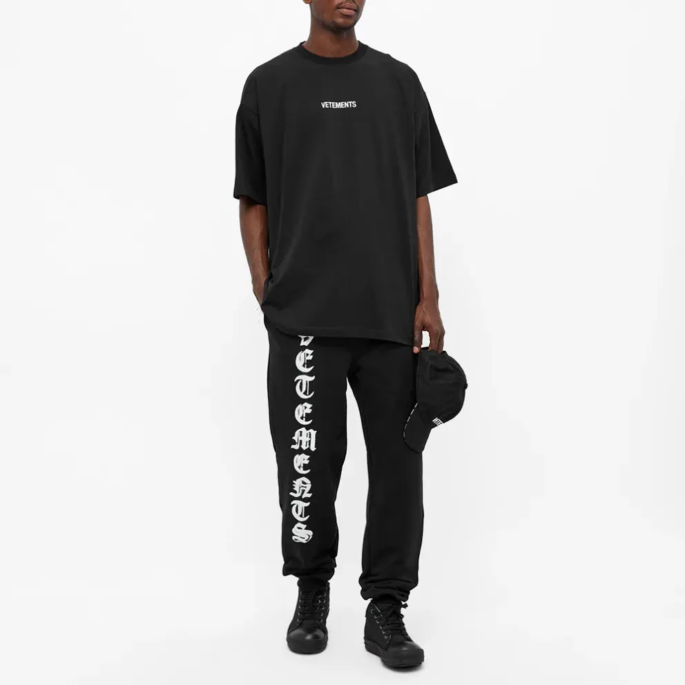 Vetements Black White Logo Label T-Shirt