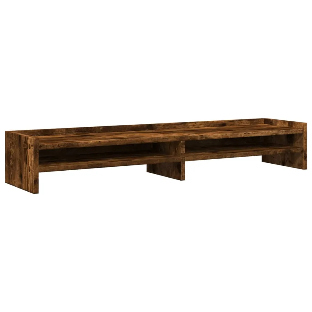 vidaXL Monitor Stand Smoked Oak 100x24x16 cm Engineered Wood