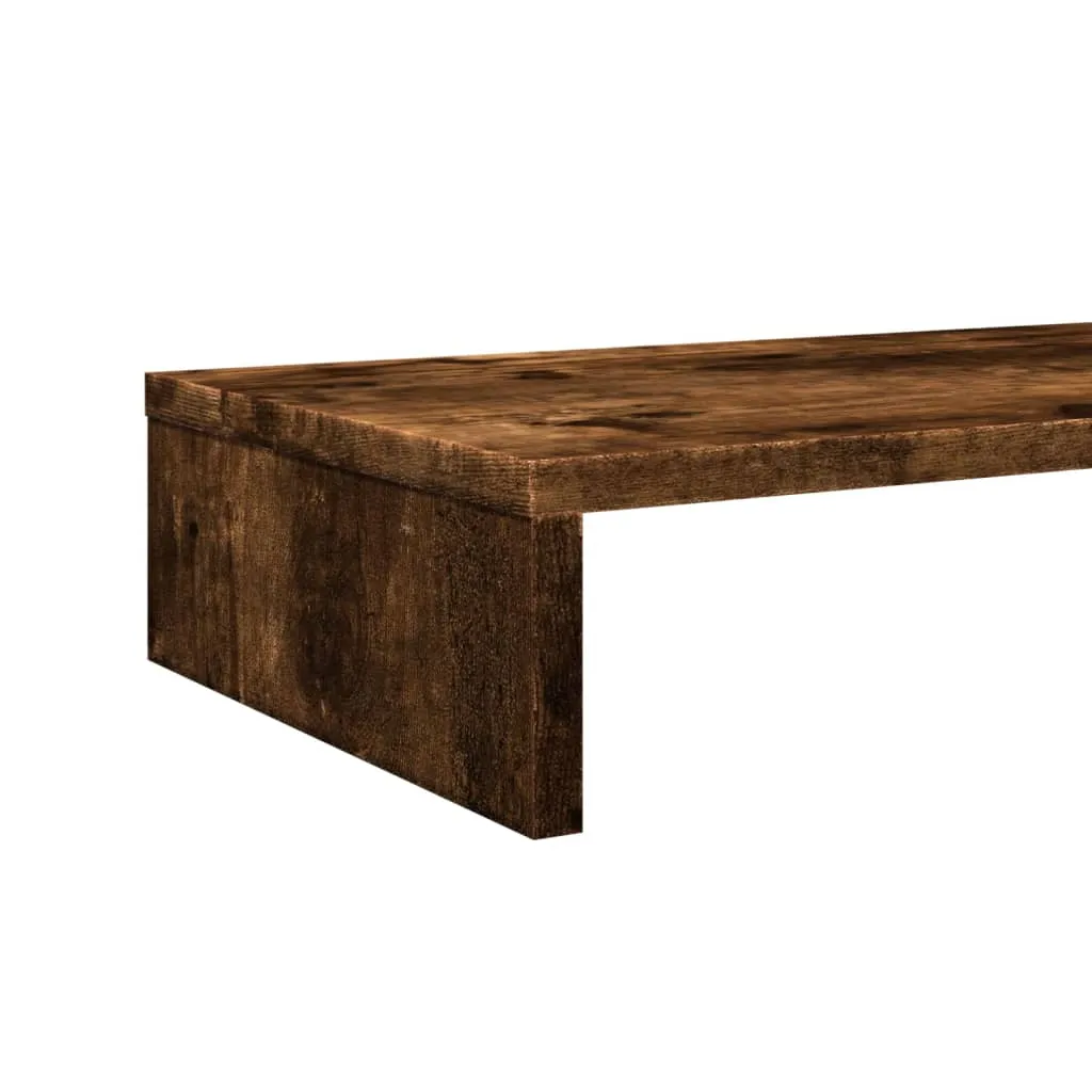 vidaXL Monitor Stand Smoked Oak 100x27x10 cm Engineered Wood