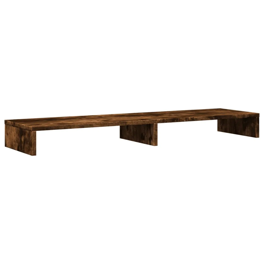 vidaXL Monitor Stand Smoked Oak 100x27x10 cm Engineered Wood