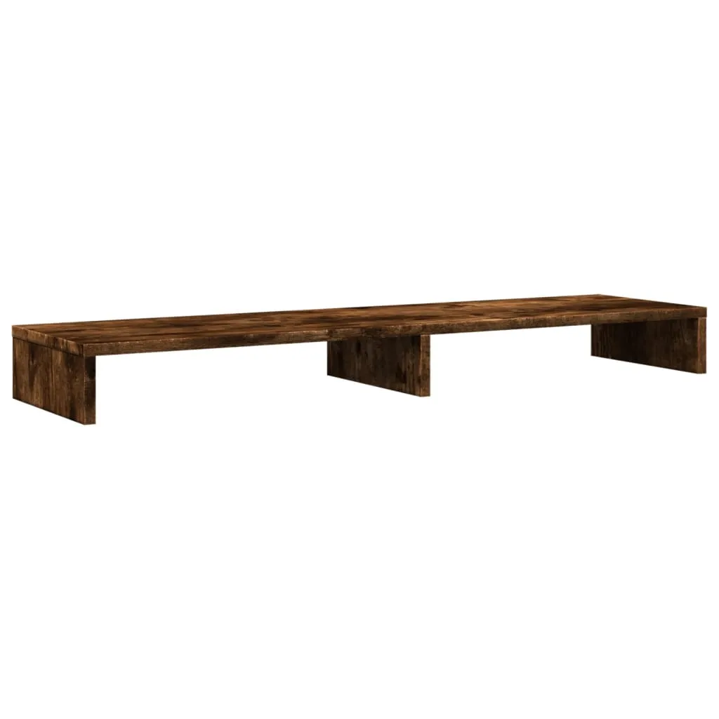 vidaXL Monitor Stand Smoked Oak 100x27x10 cm Engineered Wood