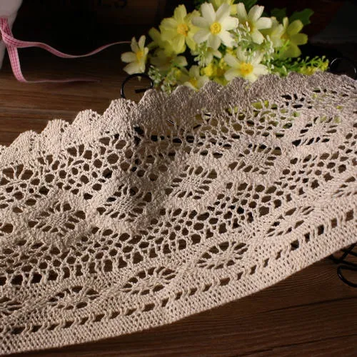 Vintage Style Lace Edge Trim 12 cm / 5 inches Wide Dress Sewing Cotton Crochet Ribbon Bridal