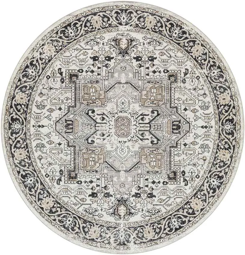 West Baden Traditional Beige Washable Area Rug