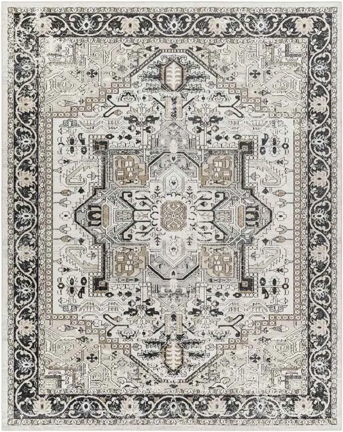 West Baden Traditional Beige Washable Area Rug