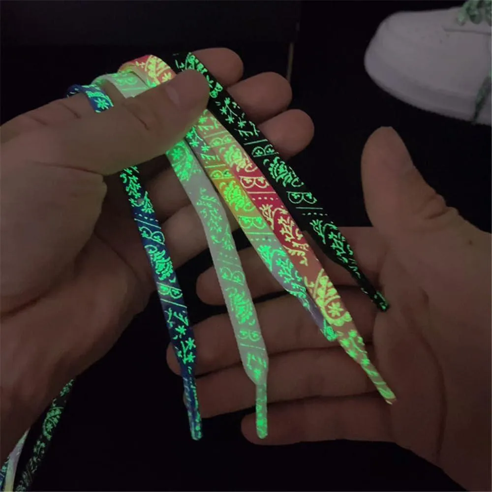 WFJ Glow In The Dark Shoe Laces 47  (120cm) Luminous All Sports Thick Flat