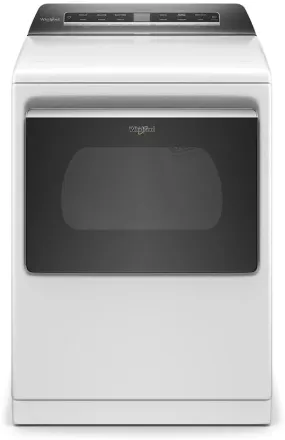 Whirlpool WGD8127LW 27 Inch Gas Smart Dryer with 7.4 cu. ft. Capacity, 36 Dryer Cycles, Moisture Sensing, Wrinkle Shield   Steam, EcoBoost, Quick Dry, and Energy Star Certified: White