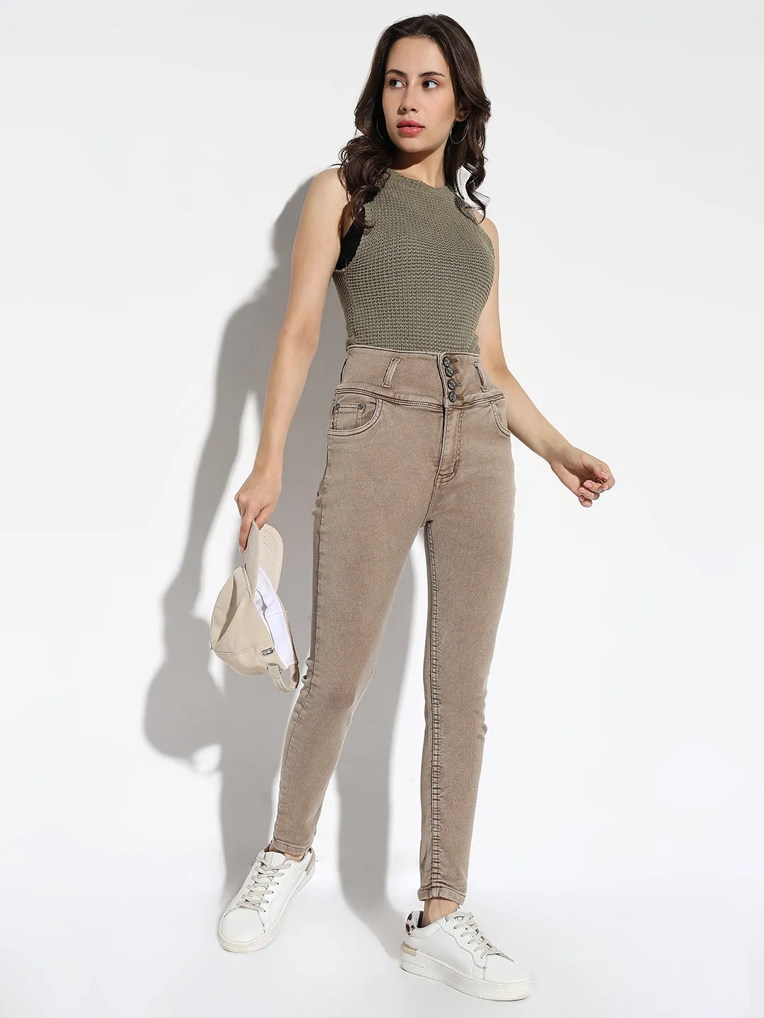 Women Beige Slim Fit Jeans