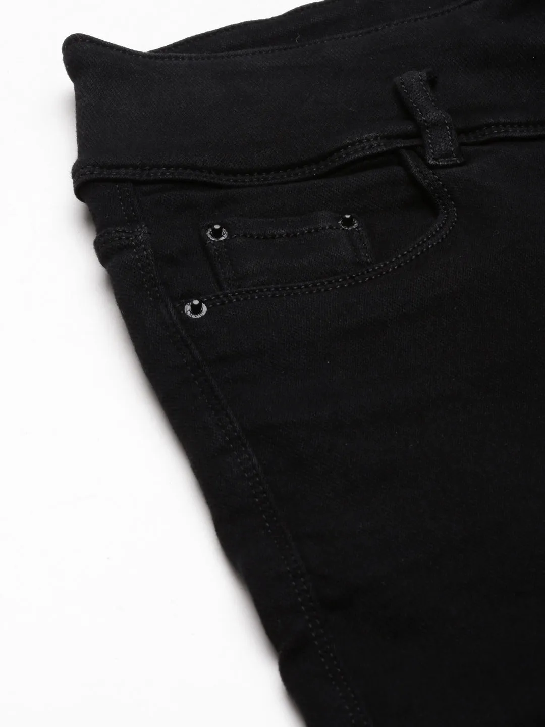 Women Black Solid Skinny Fit Denim Jeans