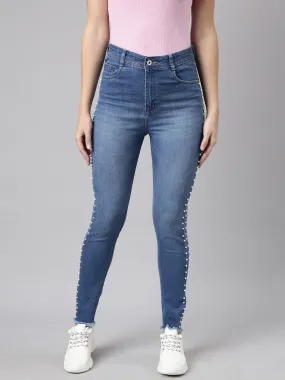 Women Skinny Fit Denim Blue Jean