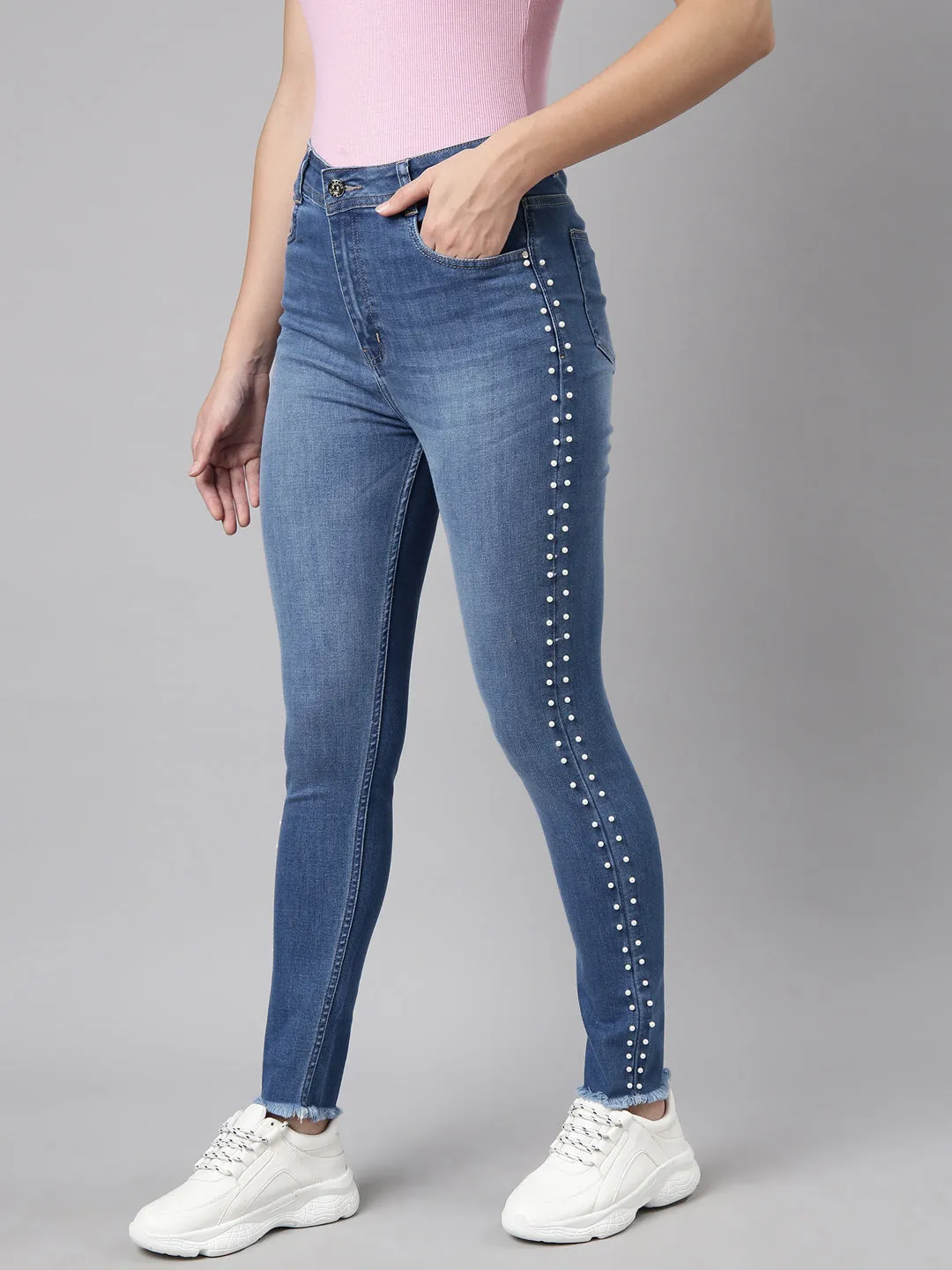 Women Skinny Fit Denim Blue Jean