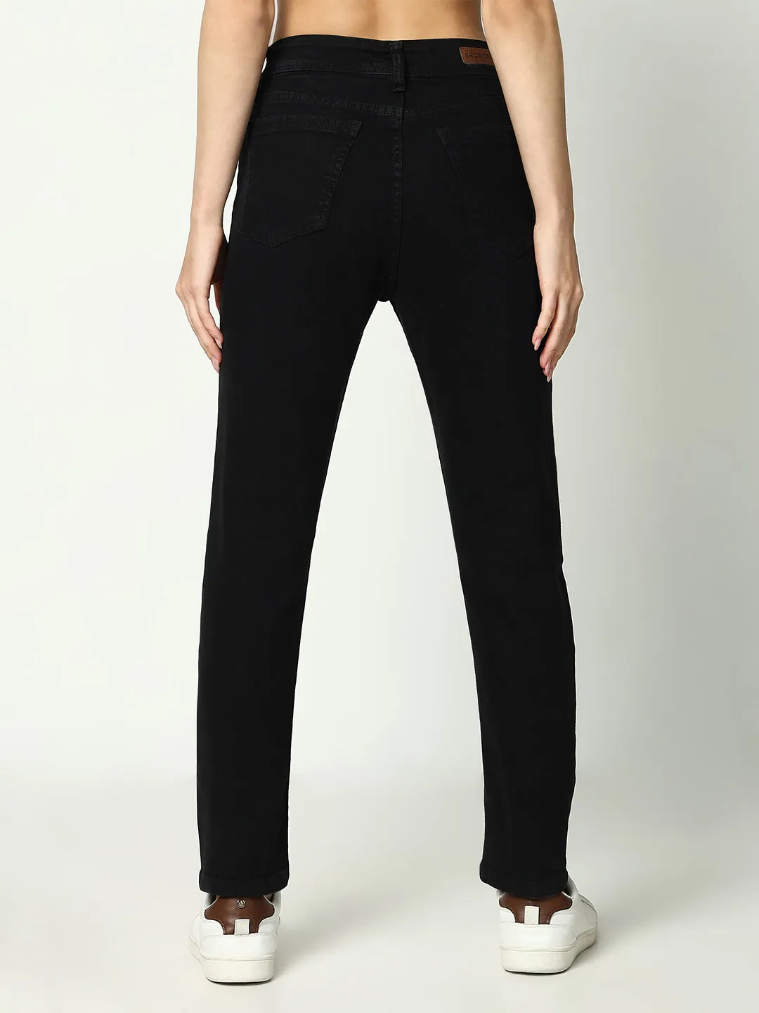 Women Solid Black Slim Fit Jeans