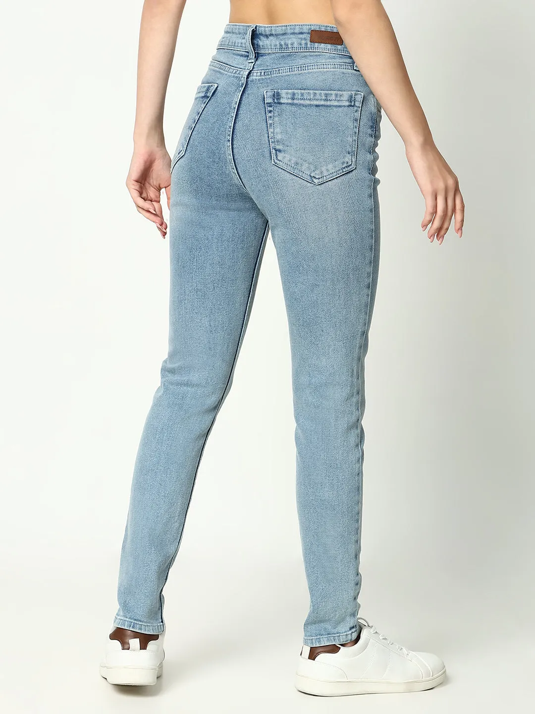 Women Solid Blue Slim Fit Jeans