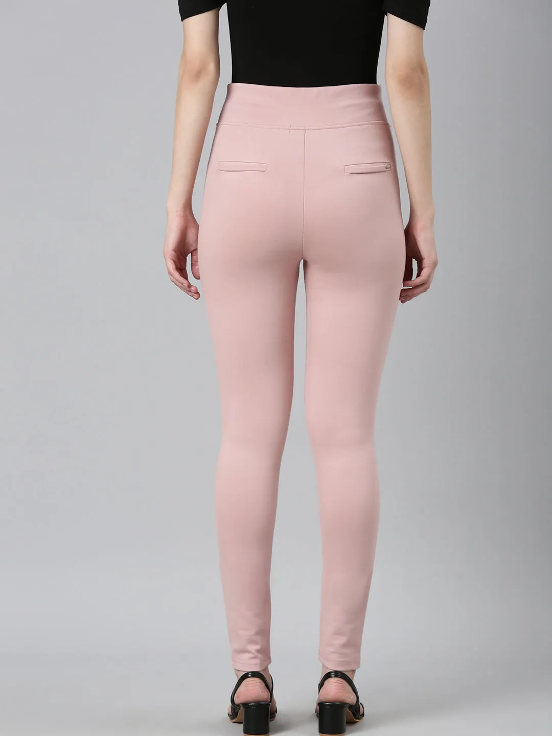 Women Solid Skinny Fit Pink Jegging