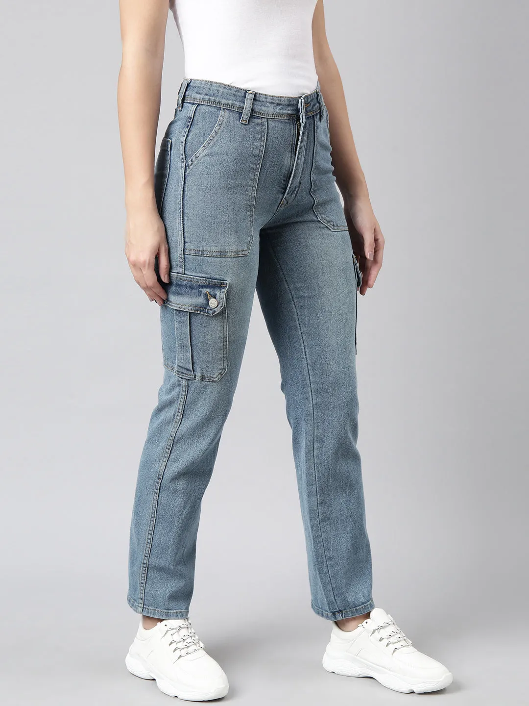 Women Straight Fit Denim Blue Corgo Jean