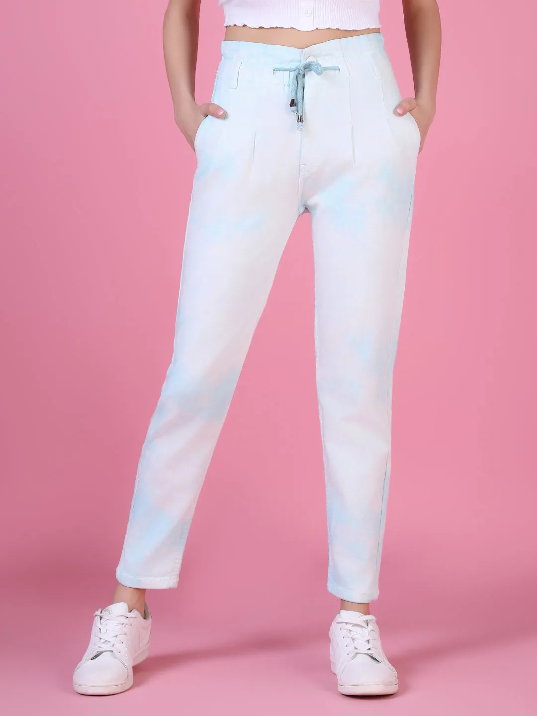 Women White Solid Regular Fit Denim Jeans