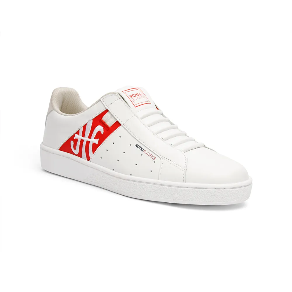 Women's Icon Genesis Chunk White Red Leather Sneakers 91992-013