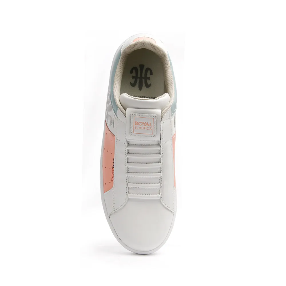 Women's Icon Genesis Spotlight White Peach Blue Leather Sneakers 91993-051