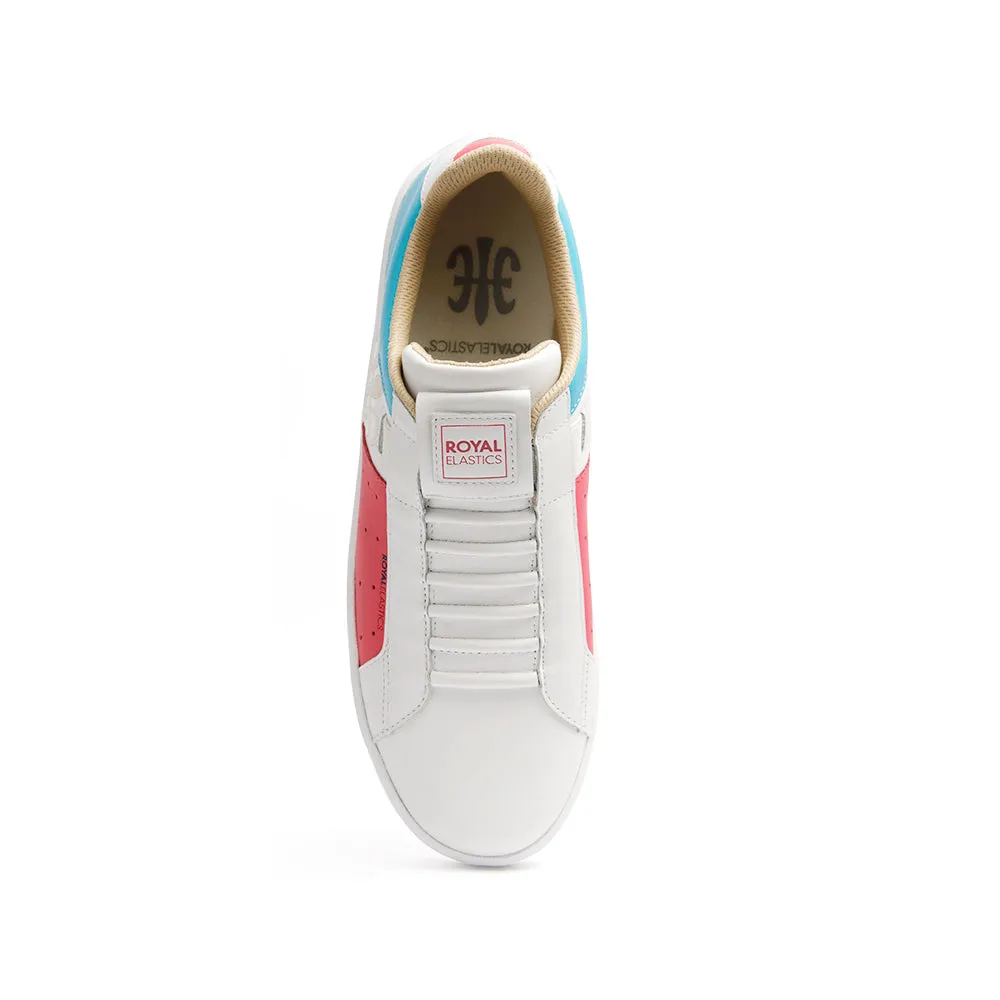 Women's Icon Genesis Spotlight White Pink Blue Leather Sneakers 91993-015