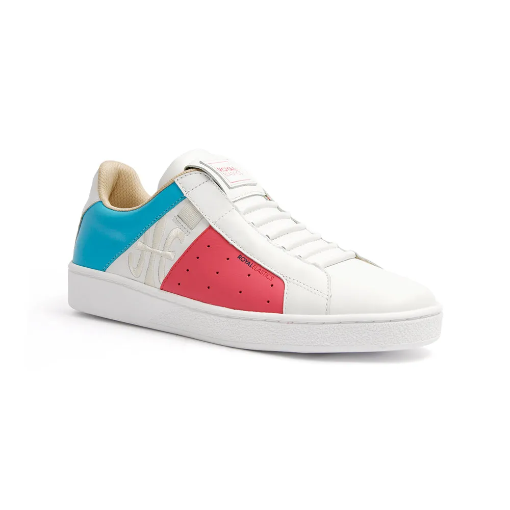 Women's Icon Genesis Spotlight White Pink Blue Leather Sneakers 91993-015