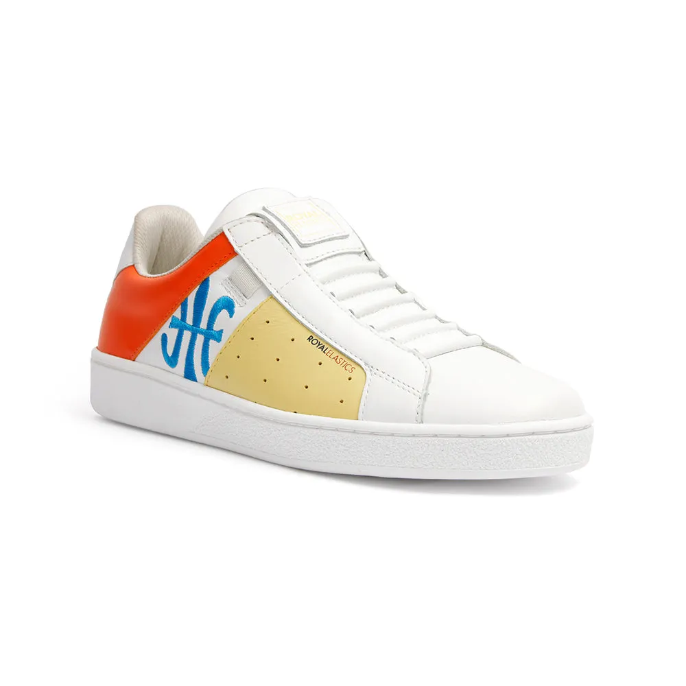 Women's Icon Genesis Spotlight White Yellow Orange Leather Sneakers 91993-032