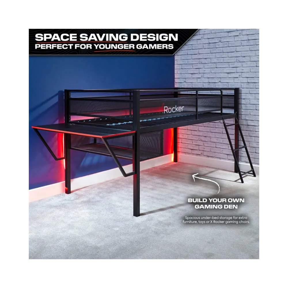 X Rocker Sanctum Mid-Sleeper Gaming Bed & Desk